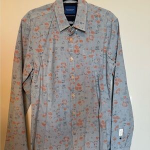 Scotch and Soda Gray and Orange Patterned Shirt